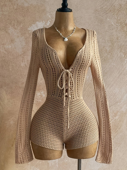 Combinaison Bohème Femme Décolleté Plongeant Style Plage Chic