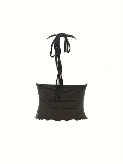 Top donna stile serata scollatura profonda con anello centrale - Glamour moderno
