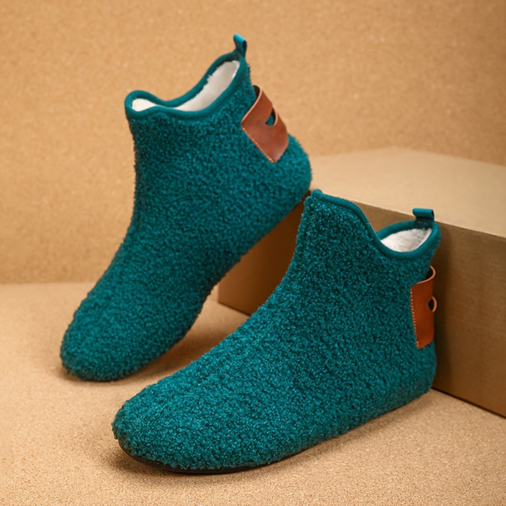 Bottes souples en tissu bouclé Homme, Intérieur fourré, confortables, multiples couleurs
