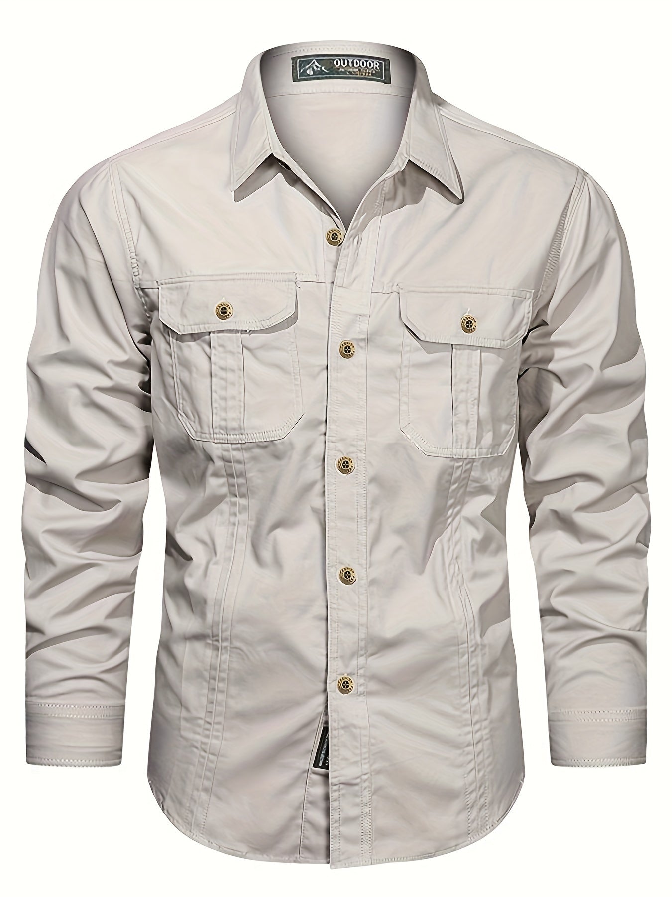 Camisa casual de manga larga para hombre estilo outdoor – Ideal para el fin de semana y el ocio