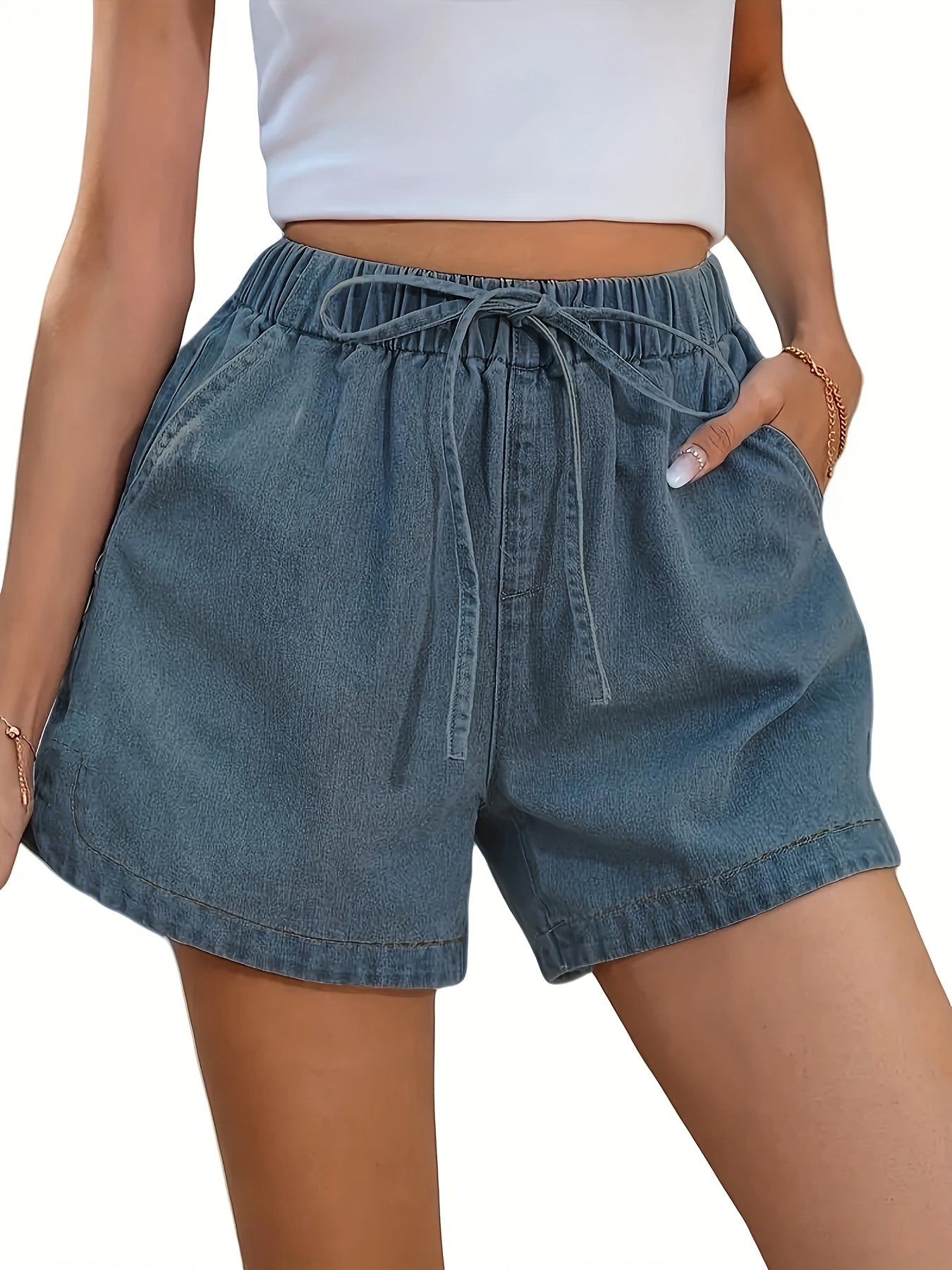Lässige Damen-Shorts mit elastischem Bund, urbaner Stil für den Sommer