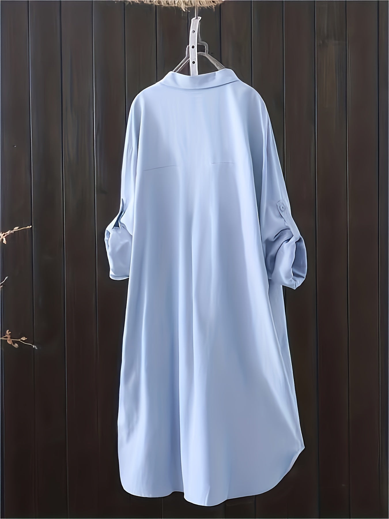 Langes Hemdblusenkleid im lässigen Stil für Damen, ideal für Frühling und Sommer  