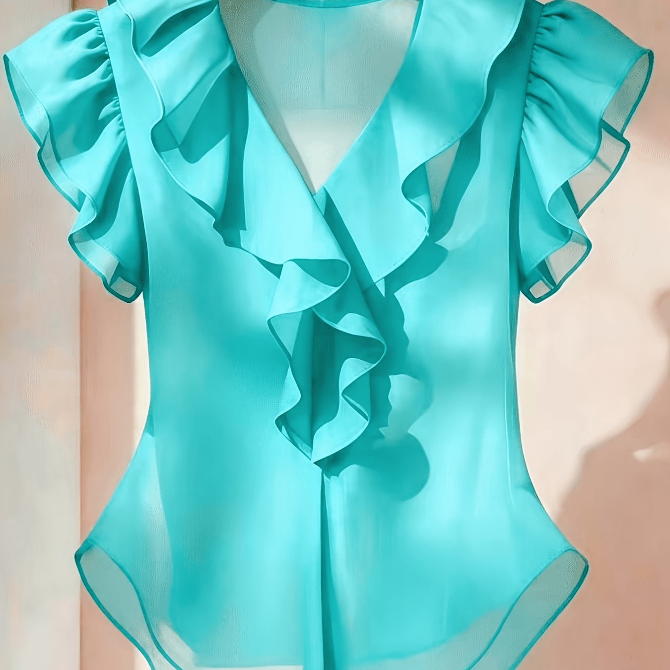 Blouse Femme Élégante à Volants Style Romantique pour Tenue Chic et Bureau