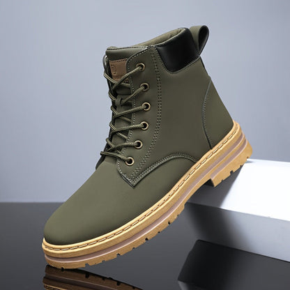 Bottes montantes homme lacets semelle contrastée style décontracté