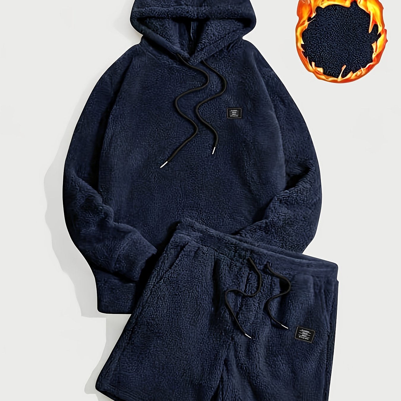 Ensemble Homme Doux Hoodie et Short Molletonné Gris Clair