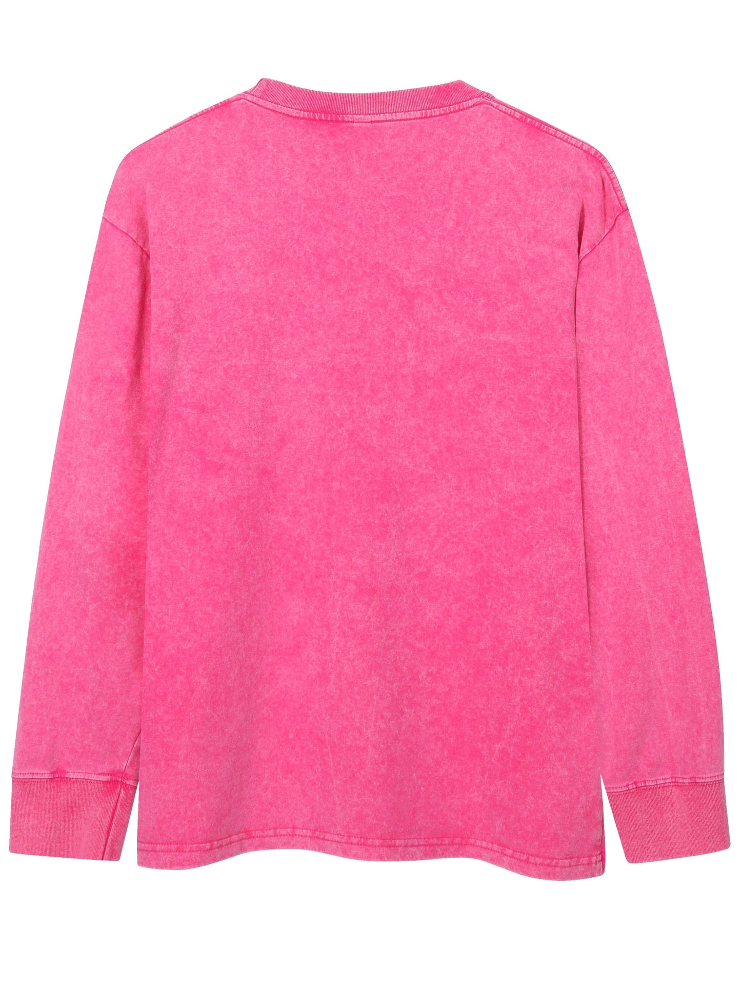 Sweat-shirt unisex lavé col rond décontracté à manches longues effet délavé