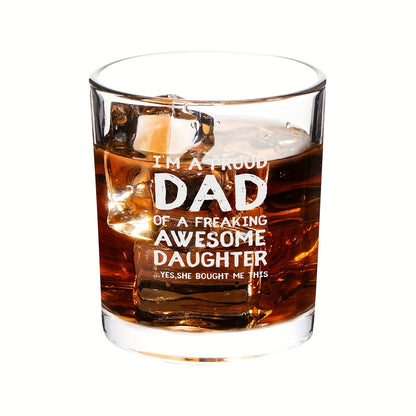 Bicchiere da whisky per uomo – Regalo divertente per papà, stile classico, ideale per la festa del papà o compleanno