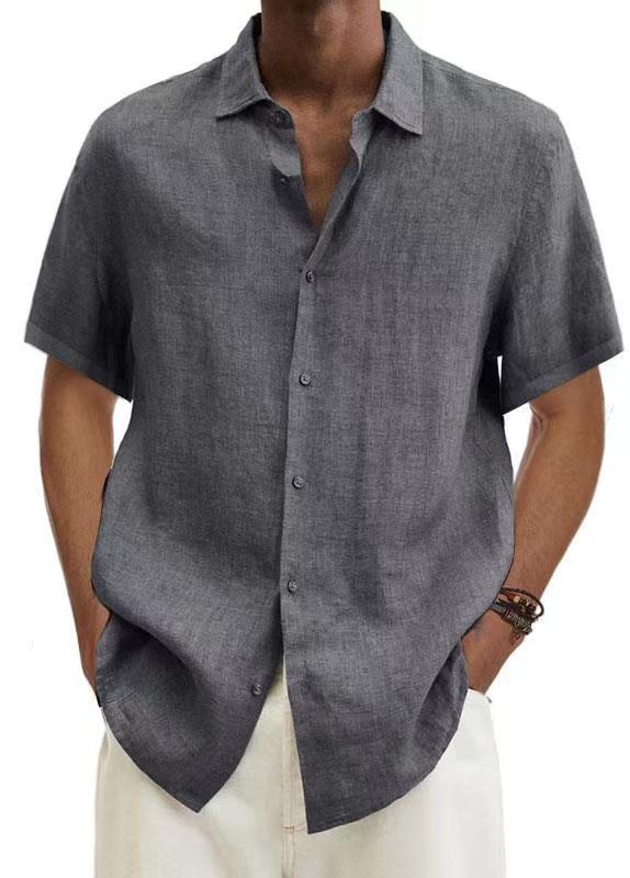 Casual overhemd voor heren Japanse stijl korte mouwen zomer