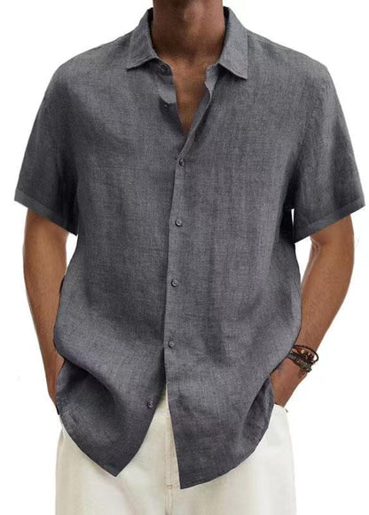 Casual overhemd voor heren Japanse stijl korte mouwen zomer