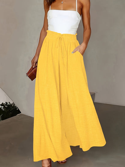Pantalon large taille haute femme style élégant pour printemps et automne