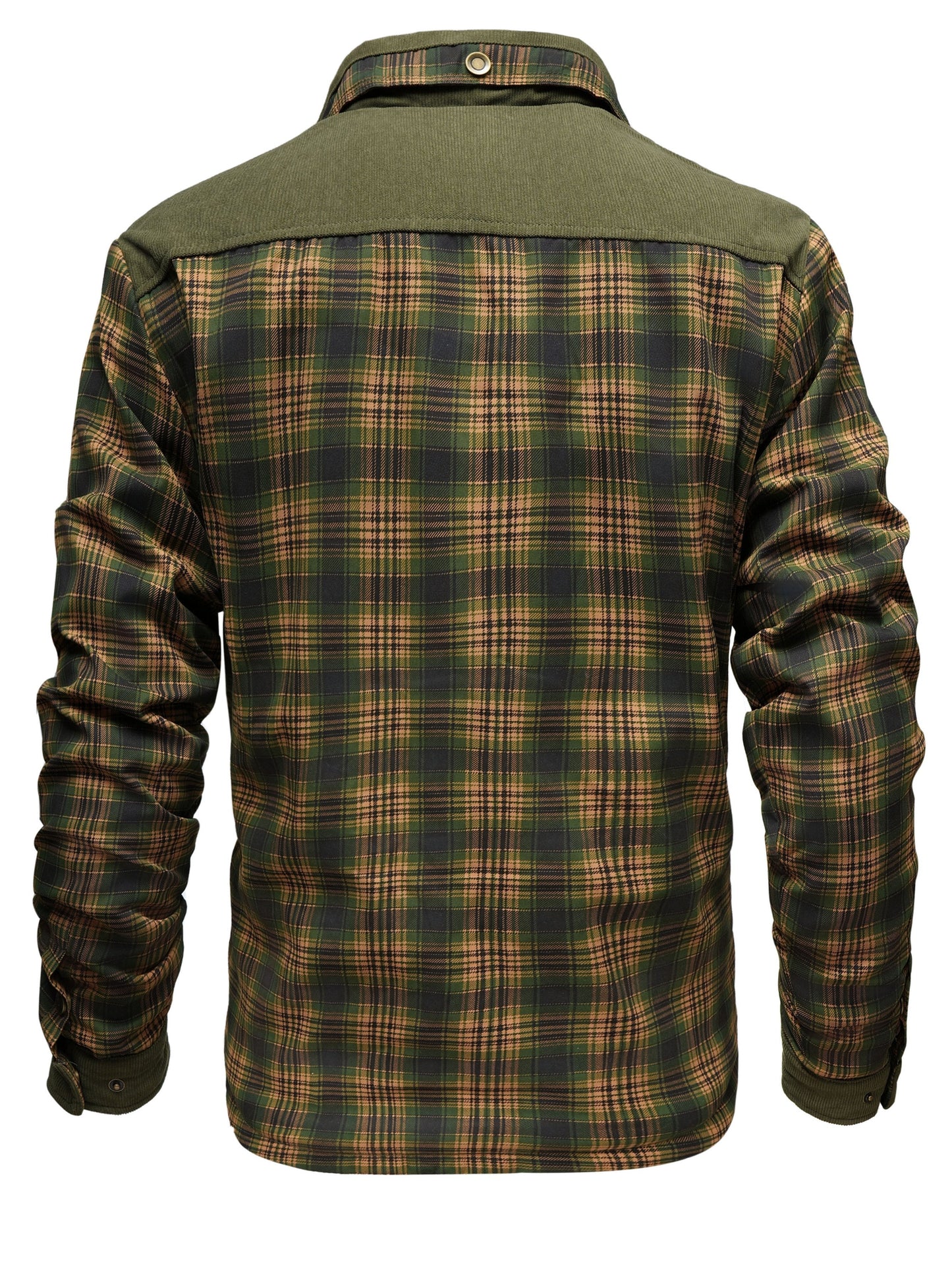 Veste Chemise Homme Carreaux Vert Doublée Molletonnée Chaude