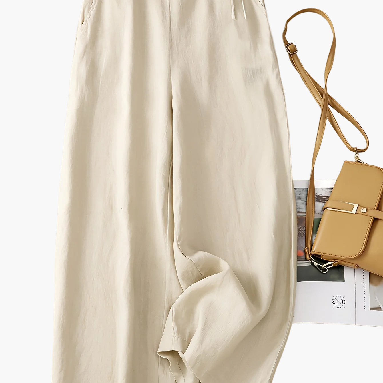Pantalon large taille haute femme style élégant pour printemps et été