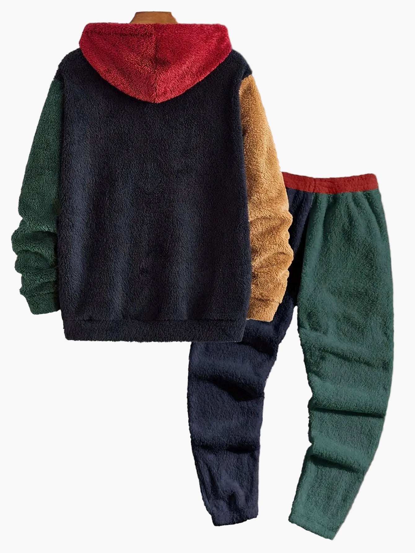 Avslappnat herrset med huva i fleece-stil för höst och vinter
