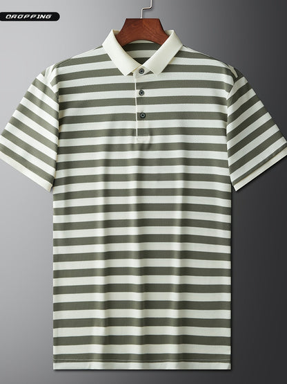 Polo à Manches Courtes Rayé Style Marin pour Homme - Élégance Décontractée Classique