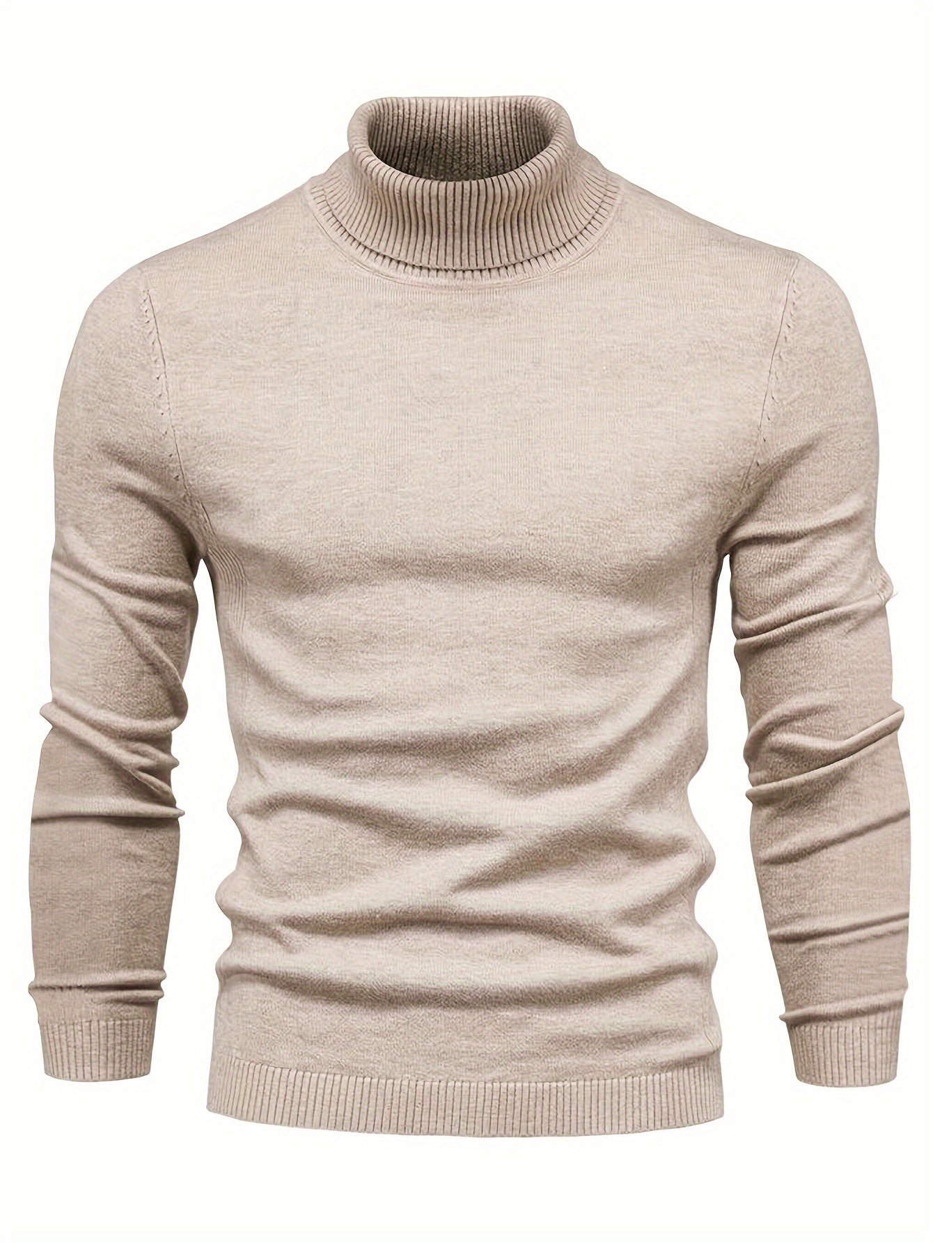 Men’s Classic Ribbed Turtleneck Pullover Sweater