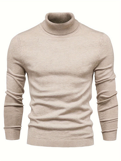 Men’s Classic Ribbed Turtleneck Pullover Sweater