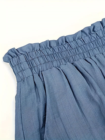 Women's bohemian style shorts with gathered waist for summer, ideal for vacations and everyday wear