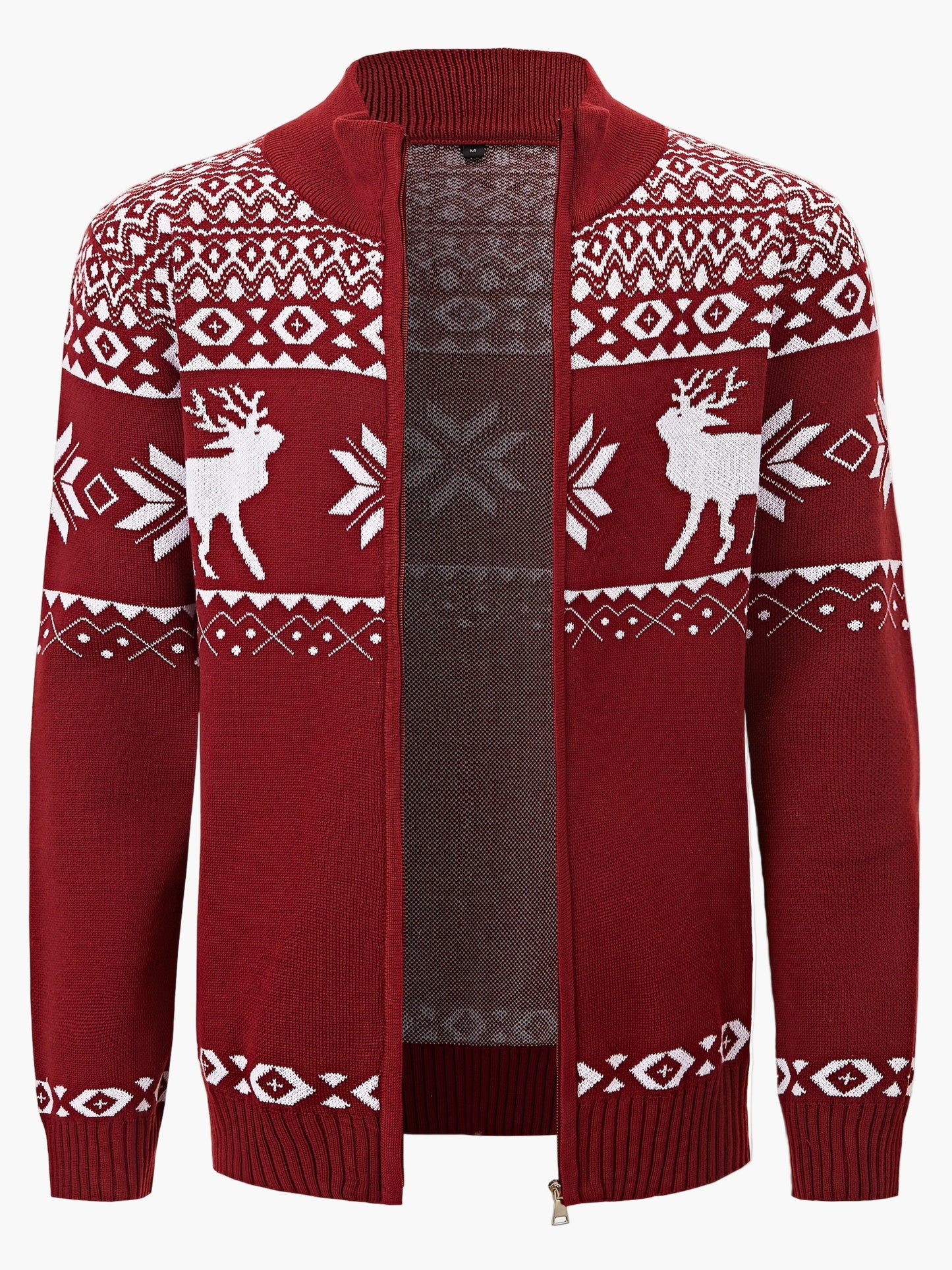 Cardigan para hombre estilo nórdico con motivo de reno para el invierno, casual y festivo