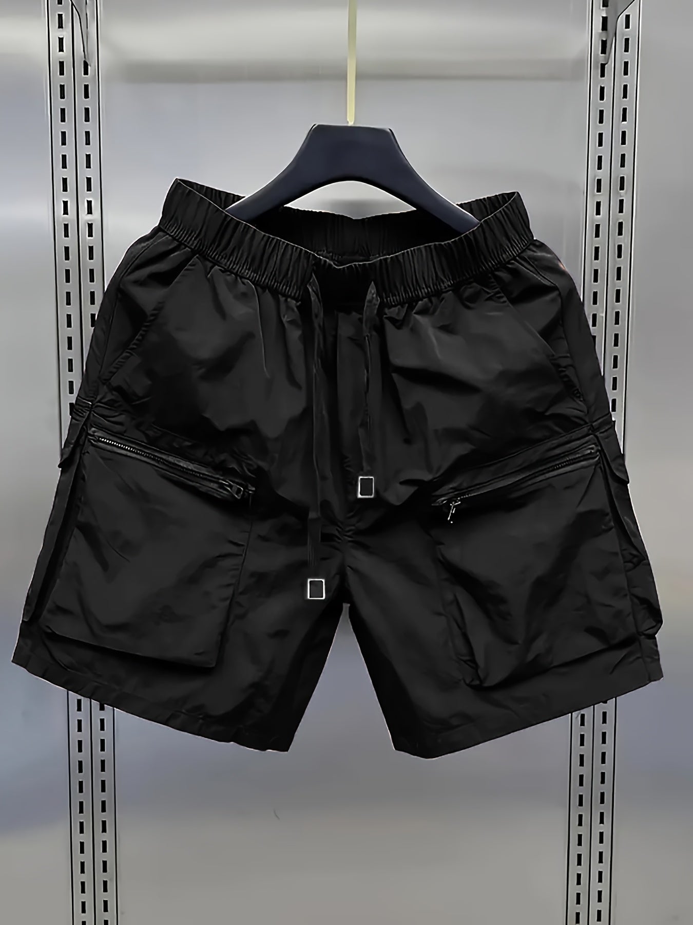 Short cargo décontracté pour homme avec poches zippées style urbain