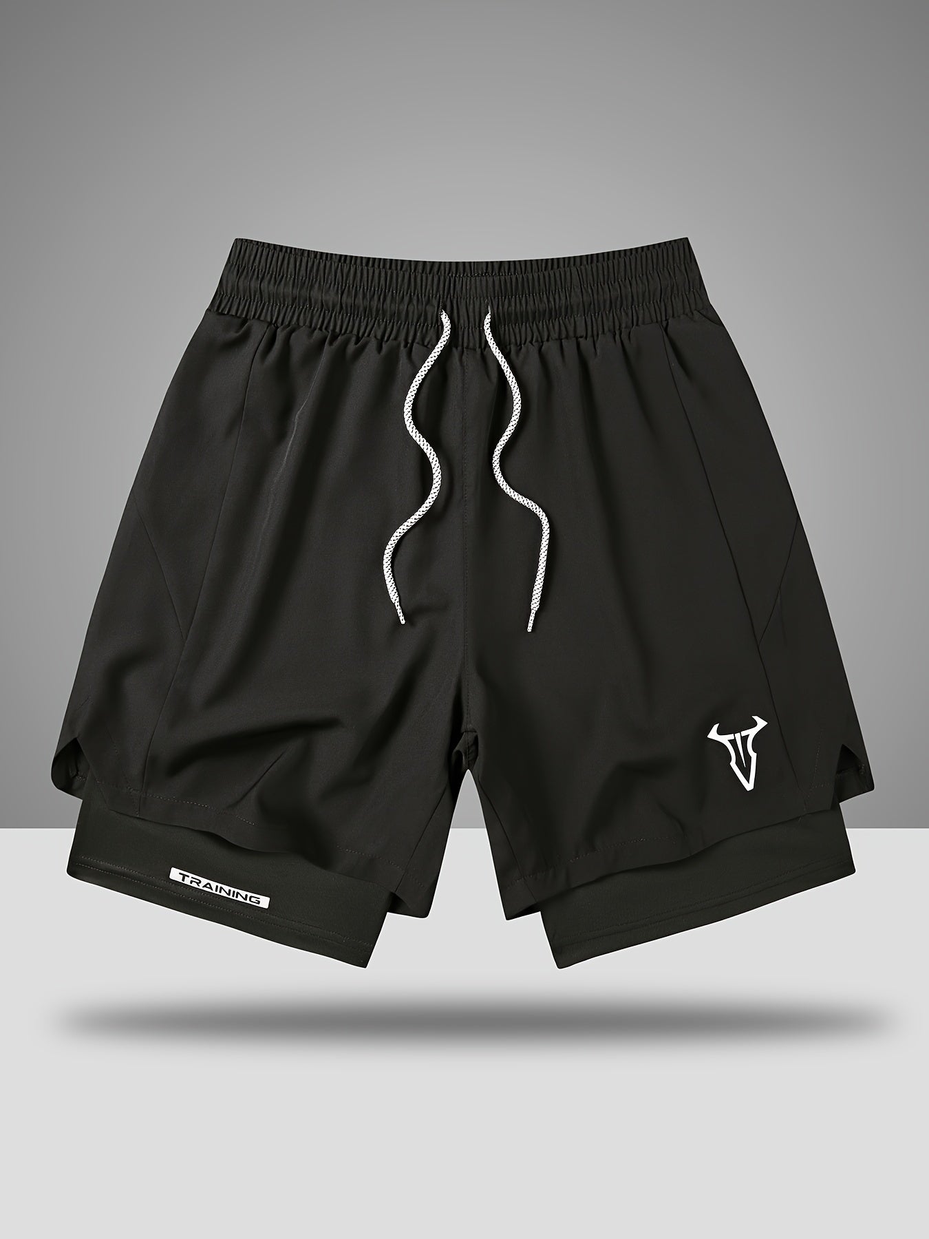 Short de sport homme entraînement double couche style moderne pour fitness et course à pied