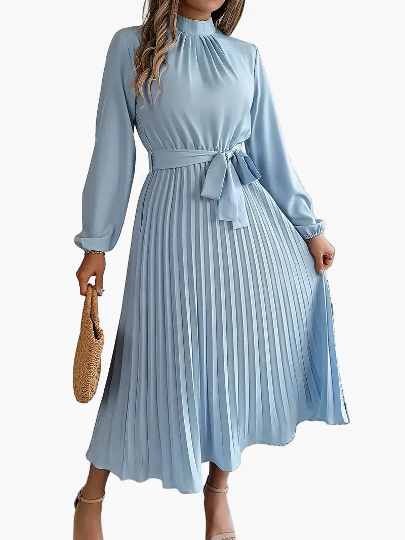 Robe mi-longue élégante à plis pour femme – Style chic et polyvalent pour occasions spéciales
