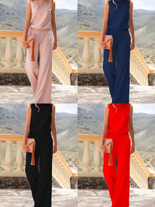 Combinaison élégante sans manches pour femme – Style décontracté chic, idéale pour les occasions estivales