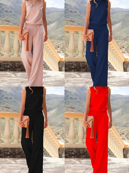 Combinaison élégante sans manches pour femme – Style décontracté chic, idéale pour les occasions estivales