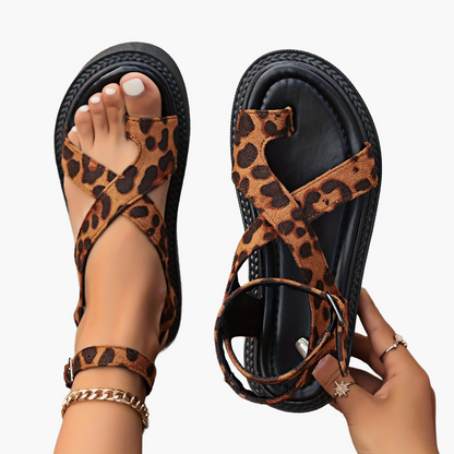 Kilehøjhælede sandaler med leopardprint til kvinder - Mode stil, komfortabel platform, perfekte til sommeren