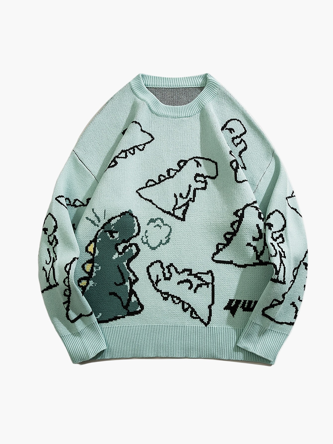 Sudadera casual con estampado de dinosaurio para adolescente masculino – estilo streetwear de moda