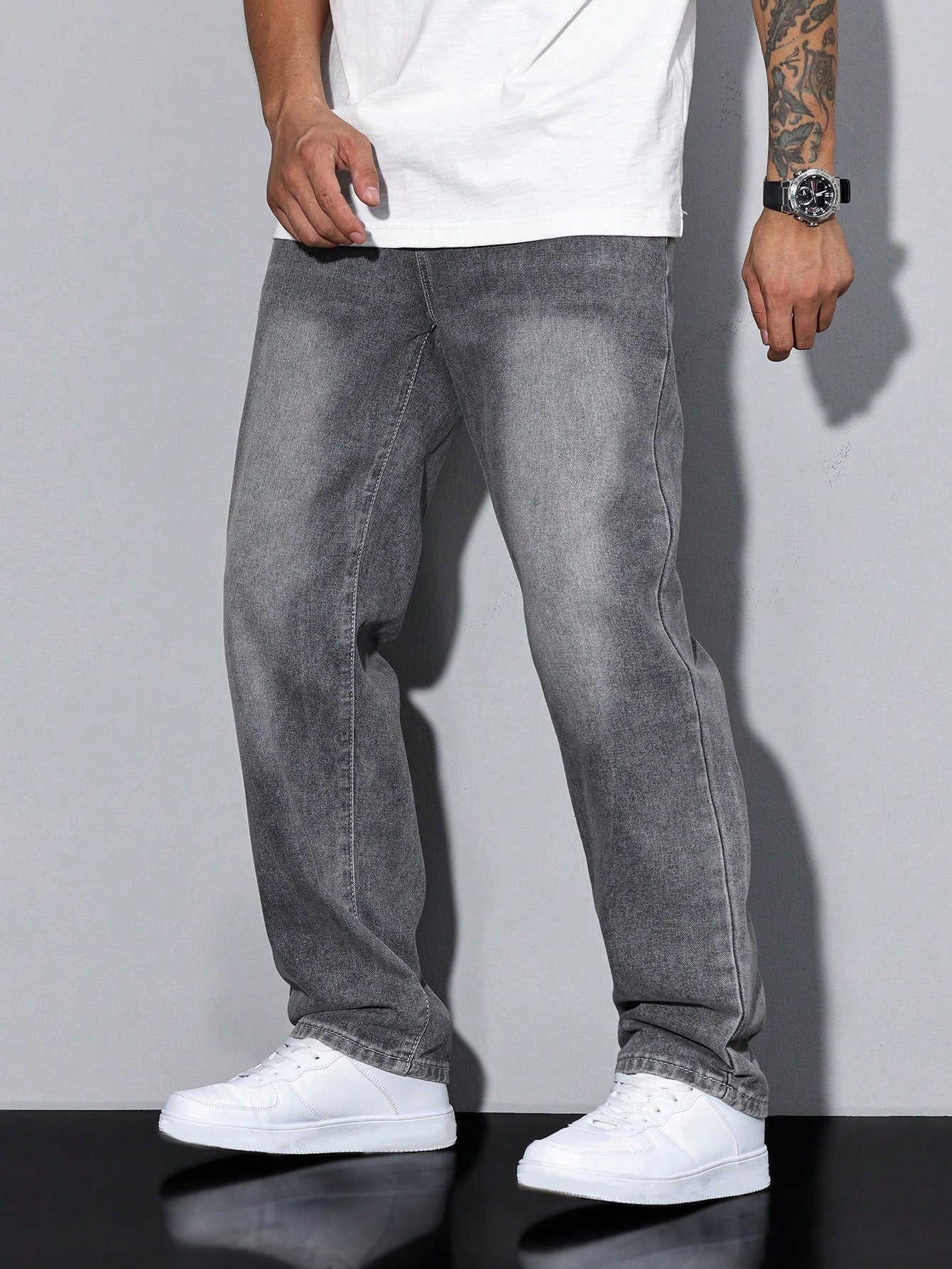 Jeans larghi casual da uomo stile urbano versatile