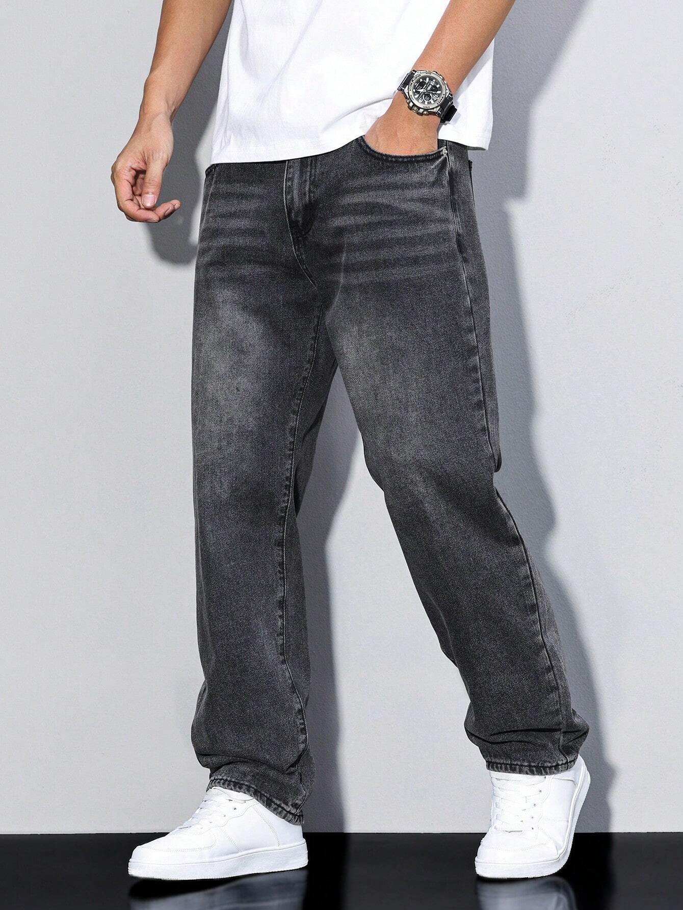 Jeans larghi casual da uomo stile urbano versatile