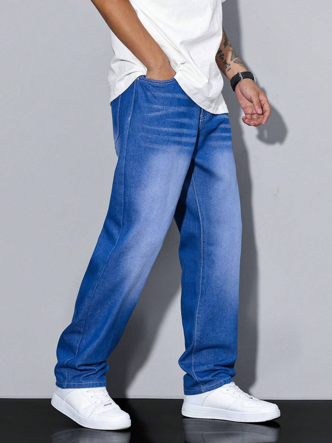Jeans larghi casual da uomo stile urbano versatile