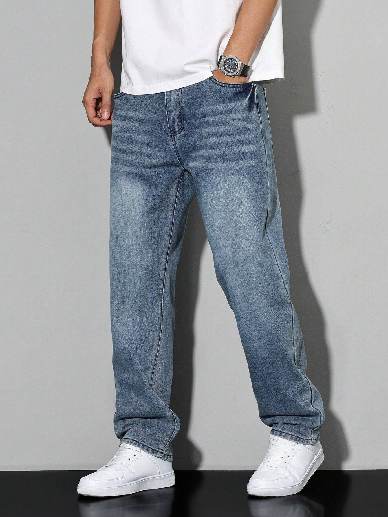 Jeans larghi casual da uomo stile urbano versatile