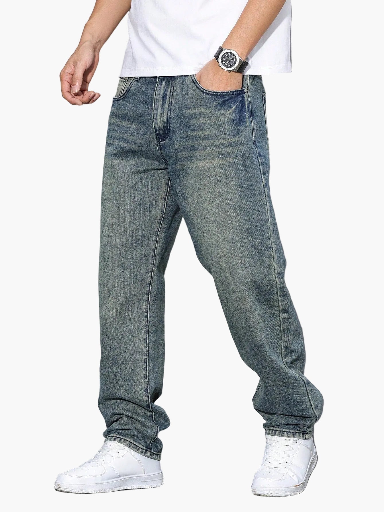 Męskie jeansy casual o luźnym kroju – styl casual i miejski