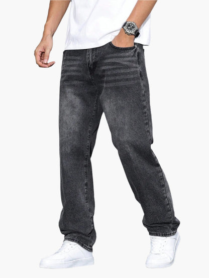 Jeans larghi casual da uomo stile urbano versatile