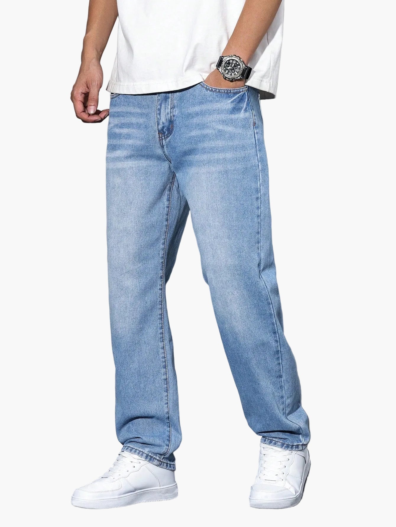 Męskie jeansy casual o luźnym kroju – styl casual i miejski