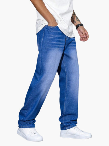 Jeans larghi casual da uomo stile urbano versatile