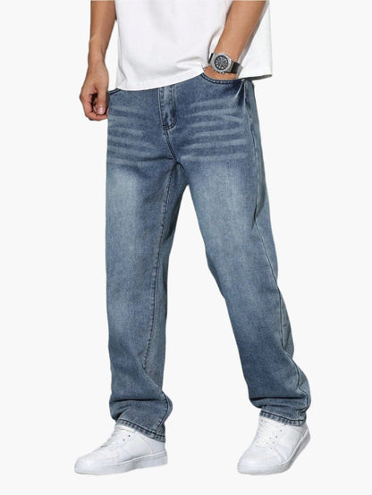 Jeans larghi casual da uomo stile urbano versatile
