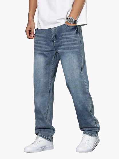 Męskie jeansy casual o luźnym kroju – styl casual i miejski
