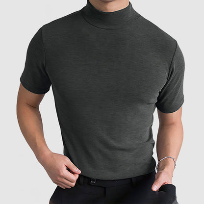 T-shirt à col montant tendance pour homme – Style moderne et ajusté, idéal pour un look urbain ou élégant