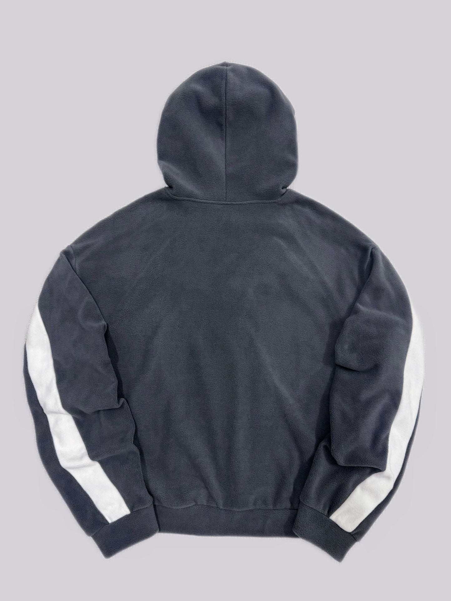 Sweat à Capuche Homme Bicolore Gris Anthracite Blanc Col Roulé Sportif Décontracté