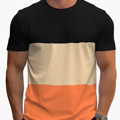 T-shirt Homme Style Décontracté à Bandes Contraste pour Usage Quotidien