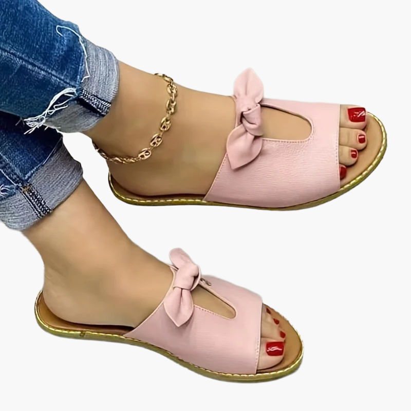 Sandalias mule para mujer con lazo elegante estilo casual para el verano