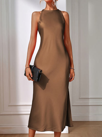 Robe Élégante Femme Coupe Droite Style Décontracté pour Soirée ou Quotidien
