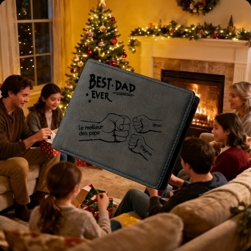 Portafoglio uomo personalizzato festa del papà – Stile famiglia, regalo Miglior Papà di Sempre