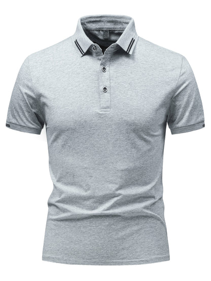 Polo casual da uomo con colletto abbottonato stile urbano