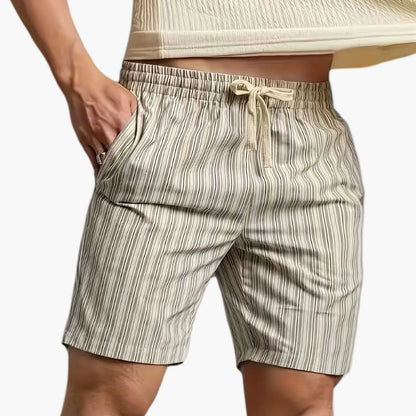 Pantaloncini casual a righe da uomo, stile base, ideali per il golf e il tempo libero