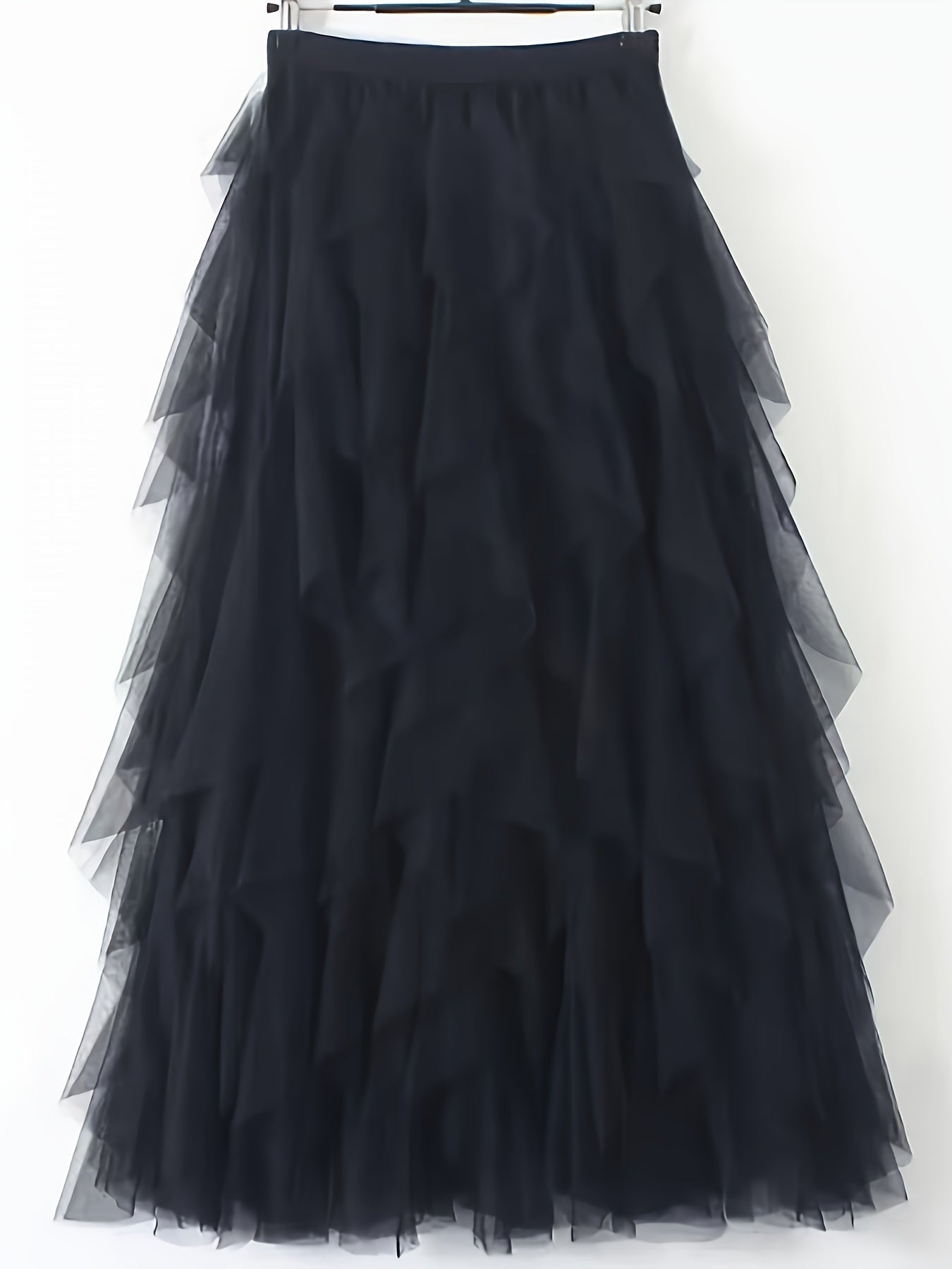 Lang flæse-nederdel i boheme-stil til kvinder, elegant og trendy, ideel til særlige lejligheder og romantiske looks
