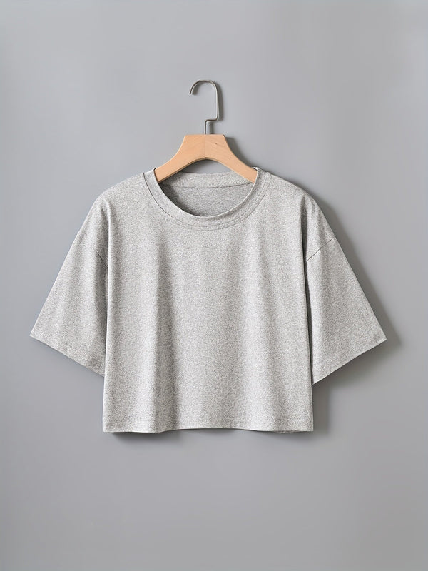 Avslappnad kortärmad t-shirt för kvinnor i urban stil