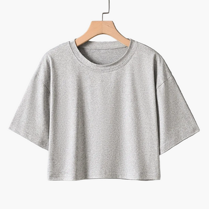 T-shirt court décontracté pour femme à manches courtes style urbain